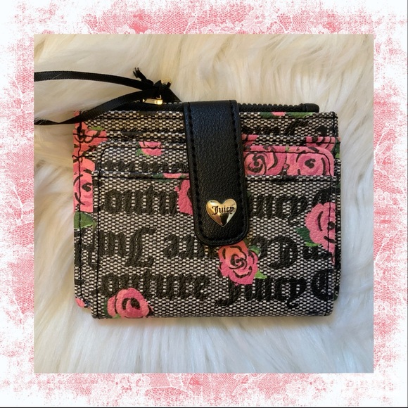Juicy Couture Handbags - Juicy Couture Tab Card Case - NWT - Pink Bloom Black